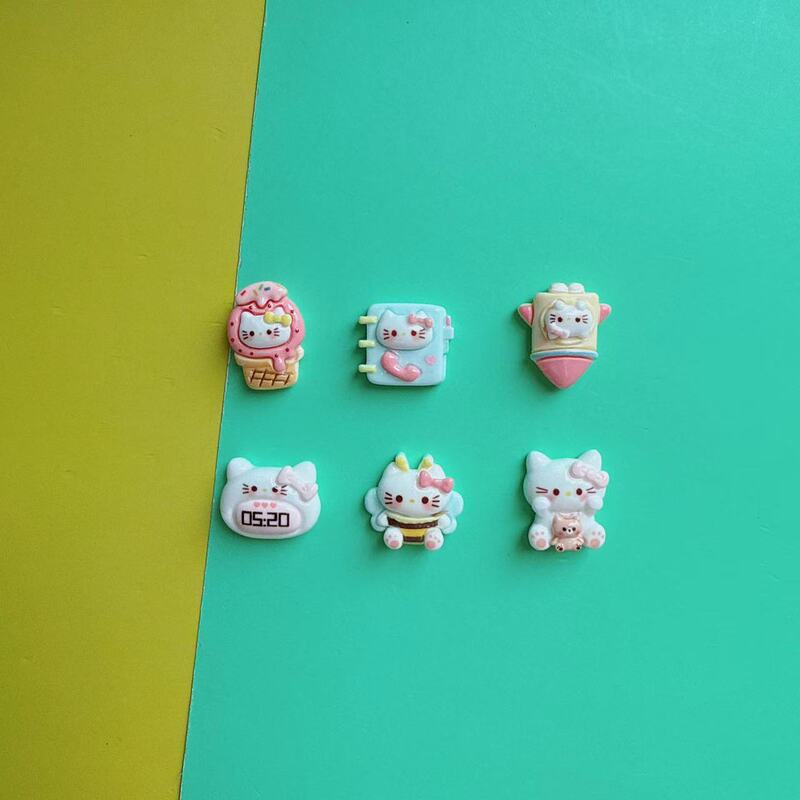 卡通可爱蜜蜂Kitty猫手工diy奶油胶树脂配件洞洞鞋扣发夹饰品材料|undefined