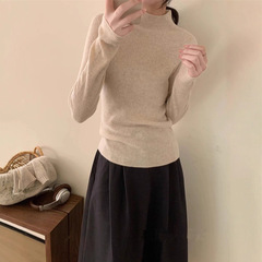 时尚半高领软糯内搭毛衣女秋冬季新款修身显瘦气质针织打底衫上衣