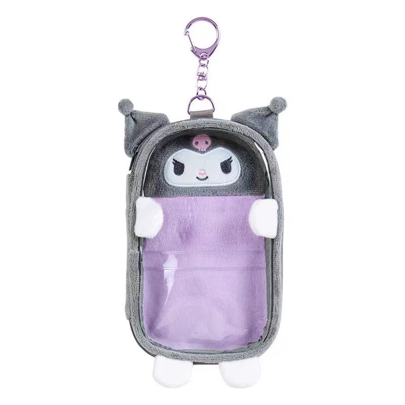 Органайзер-сумка Hello Kitty из ПВХ, 14×8 см, прозрачная мультяшная сумочка с карабином