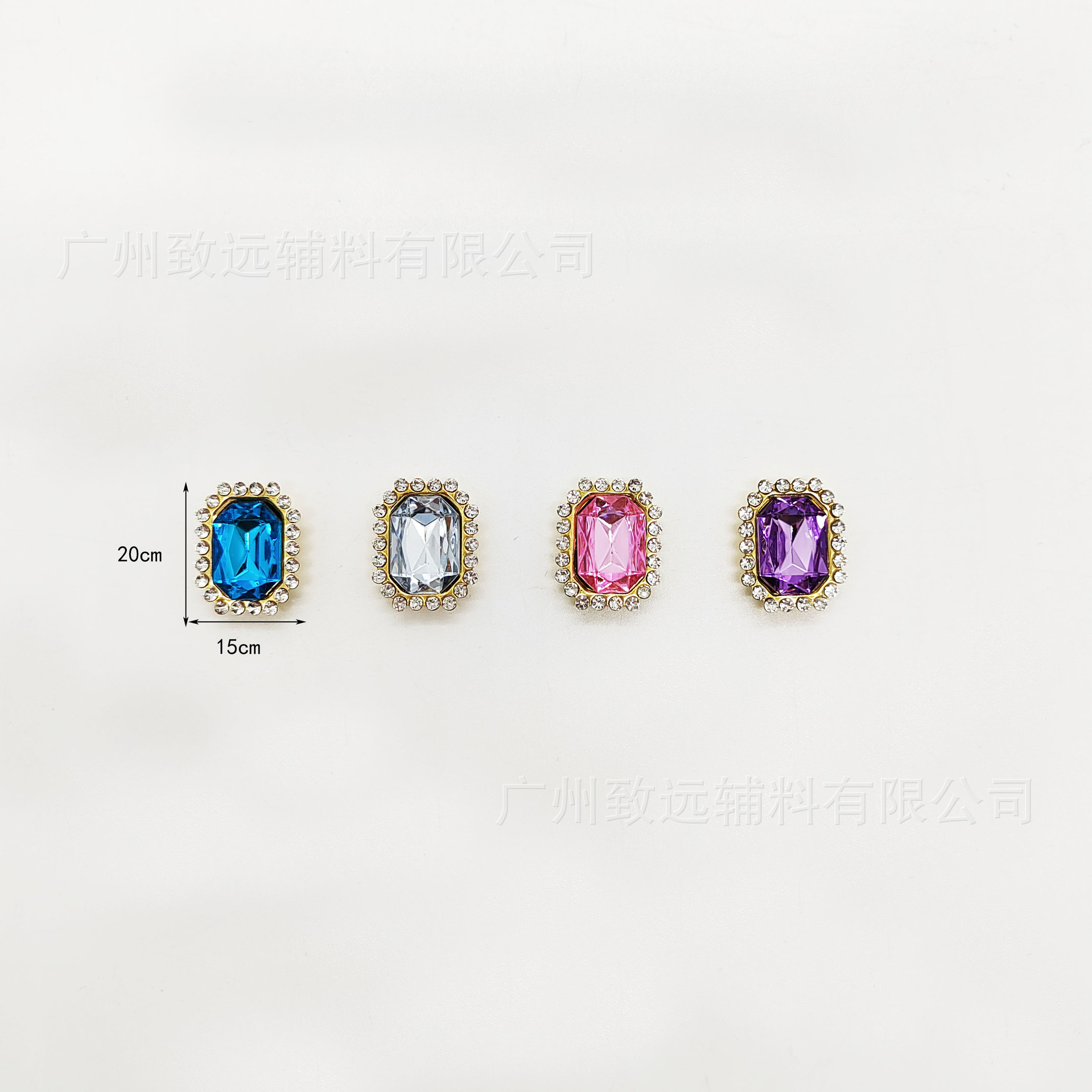 Adornos de pedrería para vestido de novia, hechos a mano, con forma de gota de agua, chapados en oro, octogonales, cuadrados, de 15x20 mm, para coser o pegar.