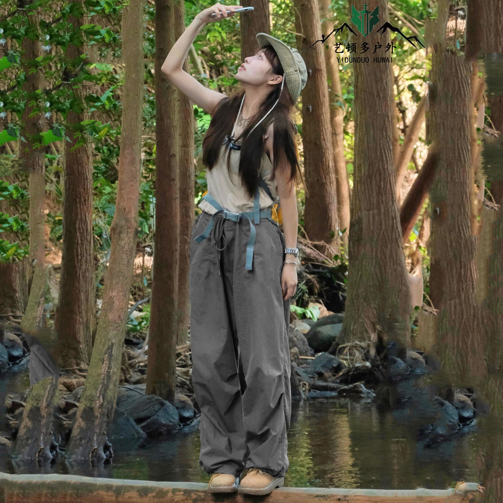 Big Brand Dark Gray Work Pants for Women 2026 New Summer Outdoor Hiking Quick-Dry Sun-Protection Trekking Sports Pants