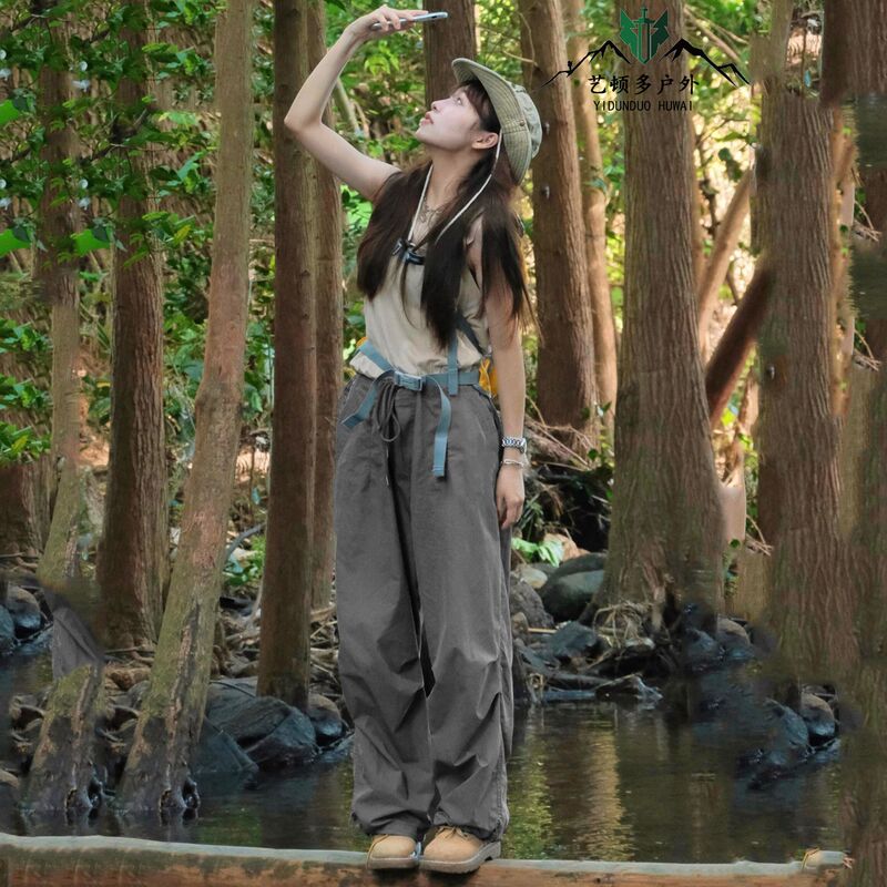 Big Brand Dark Gray Work Pants for Women 2026 New Summer Outdoor Hiking Quick-Dry Sun-Protection Trekking Sports Pants