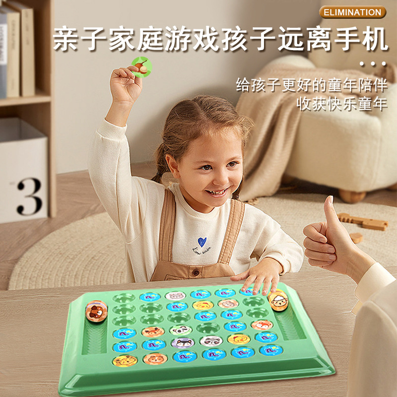Juego de Mesa de Ajedrez de Animales para Dos Jugadores de Plástico para Familia