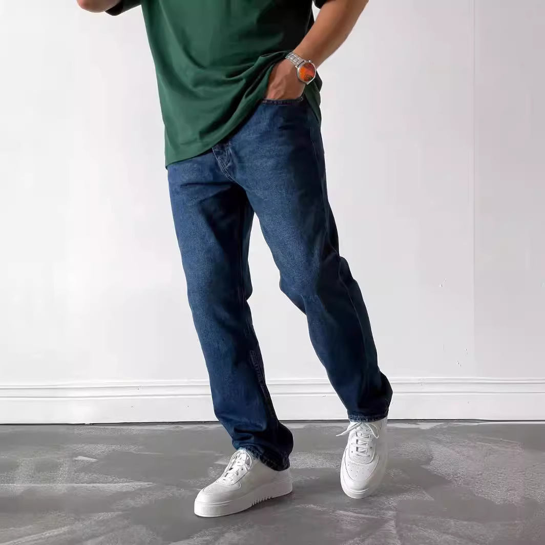 High-end Europe, America and Southeast Asia Men's Jindian Small Straight Jeans Amazon AliExpress Simple Four-color New