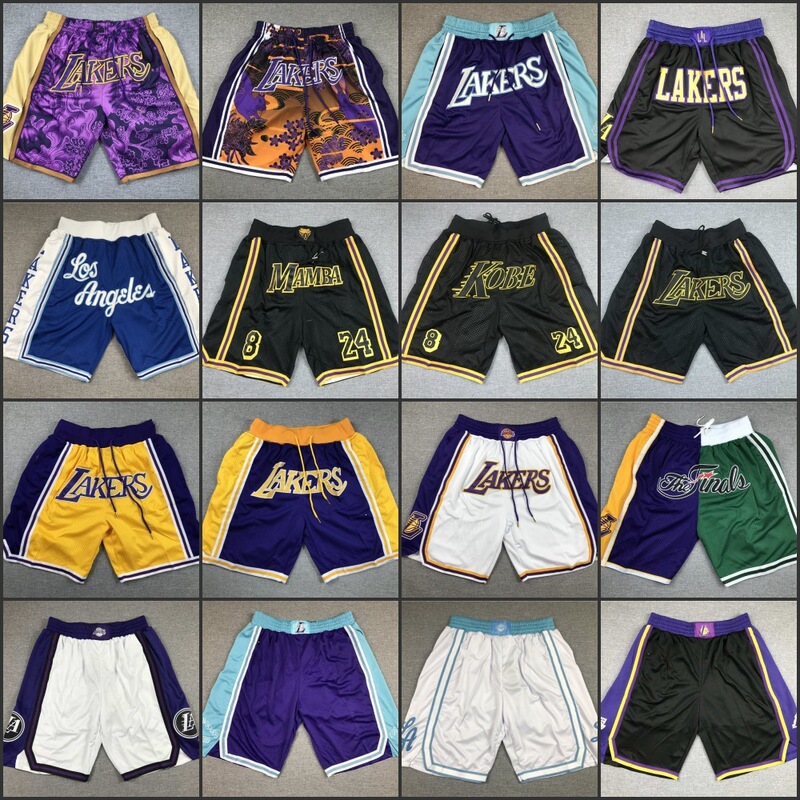 Basketball Shorts Los Angeles Lakers Kobe Fully Embroidered Zipper Pocket Shorts Cross-Border Wholesale Basketball Shorts Los Angeles Lakers Kobe Fully Embroidered Zipper Pocket Shorts Cross-Border Wholesale