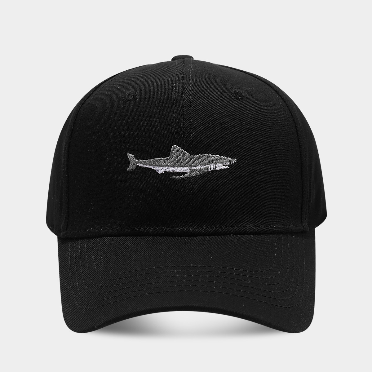 AliExpress transfronteriza de comercio electrónico de la venta caliente gorra de béisbol bordado de tiburón de algodón vintage gorra de pico al aire libre de viaje sombrero para el sol