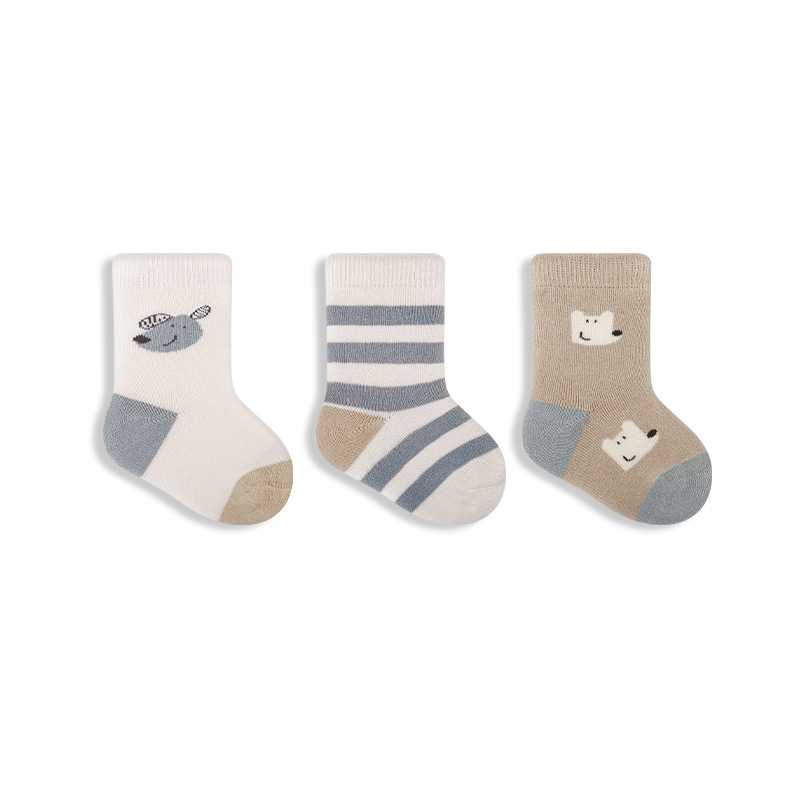 2023 invierno nuevo bebé recién nacido calcetines engrosados caliente Terry deshuesado boca suelta bebé calcetines Mediados de longitud de la pantorrilla Calcetines