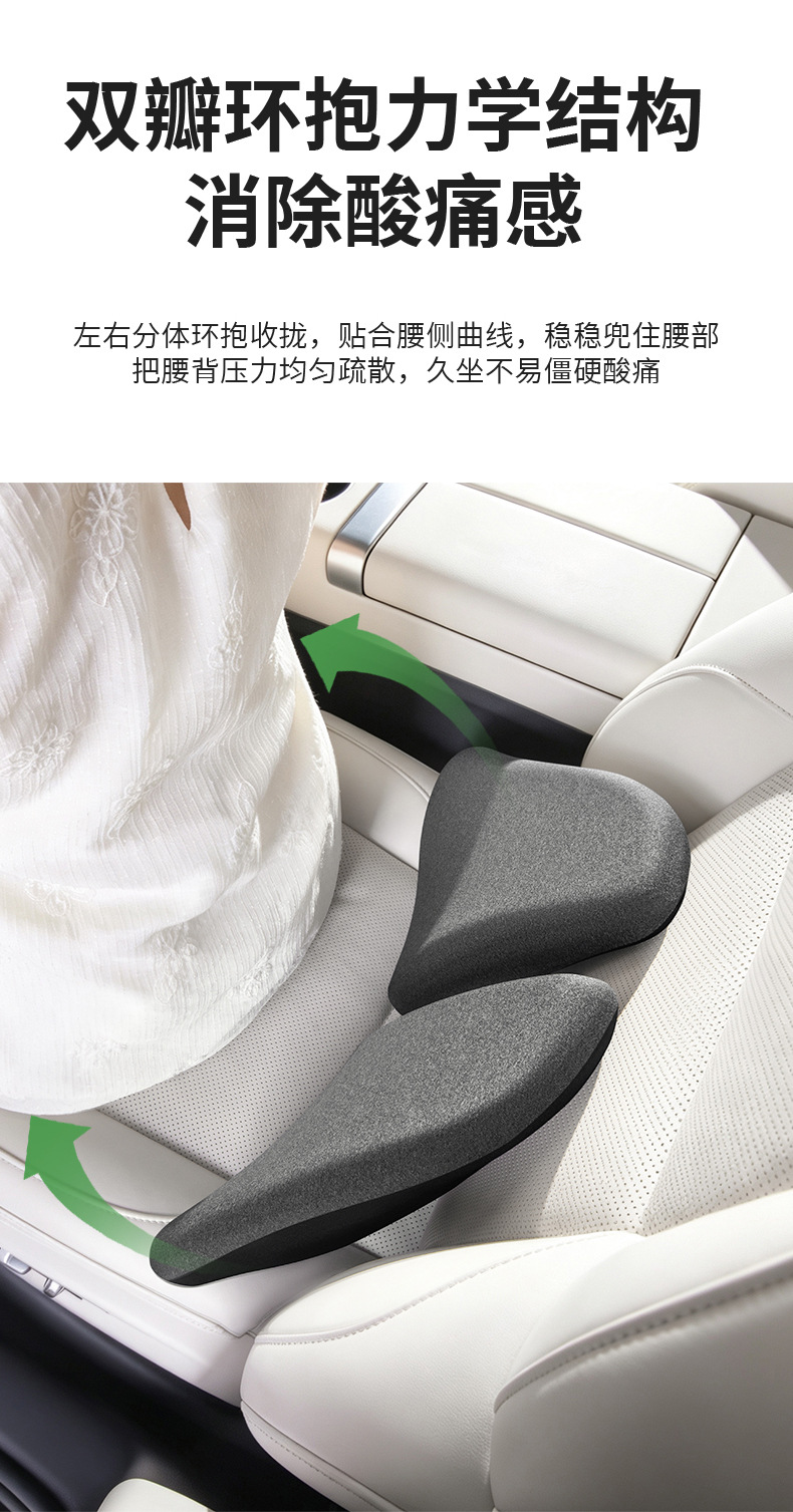 Car lumbar support electric heating massage cushion for long-term sitting in the car, lumbar support pad, car-mounted heating neck pillow