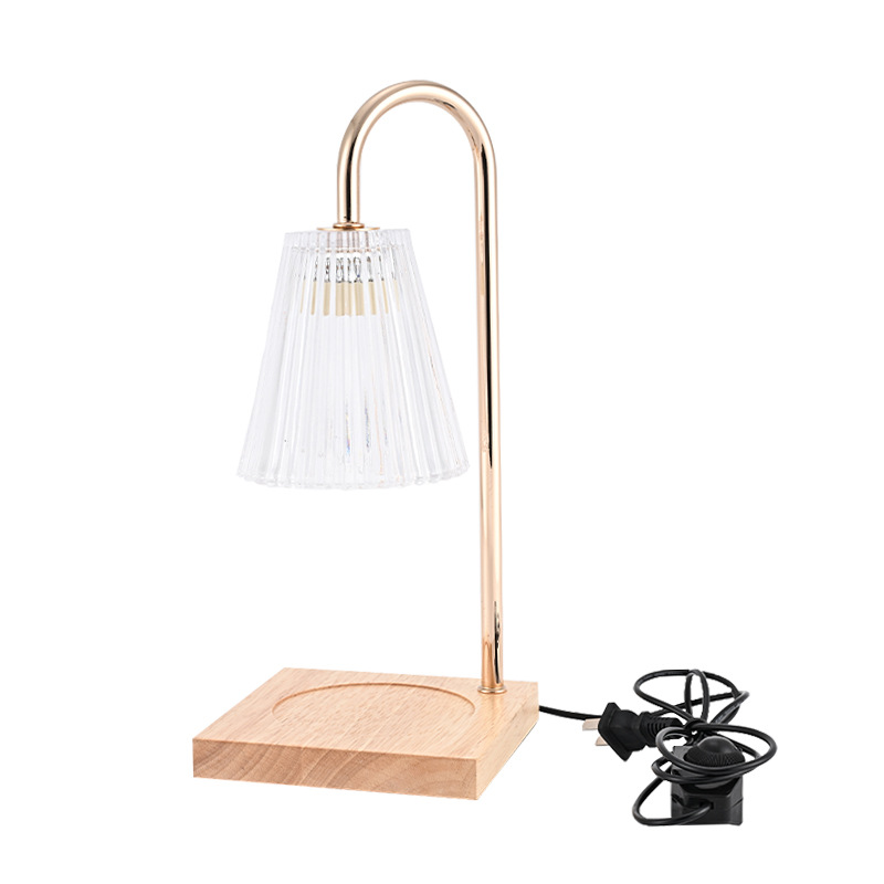 La nueva lámpara de cera de aromaterapia de atenuación con temporizador, lámpara de mesa decorativa simple, lámpara de vela de derretimiento de troncos, lámpara de aromaterapia sin fuego