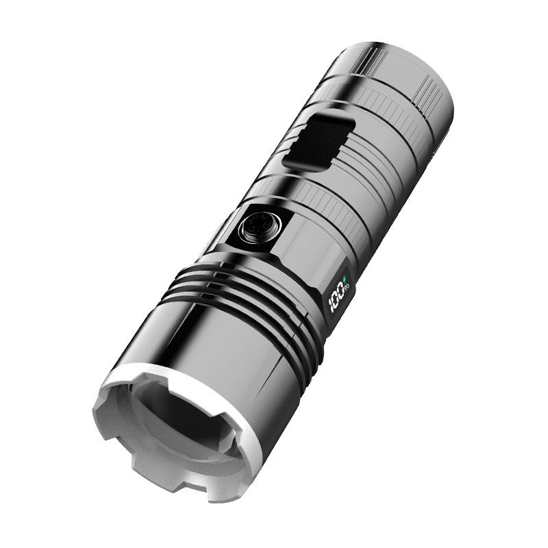 Generación LCD linterna láser tipo C carga rápida de tiro largo zoom telescópico linterna al aire libre linterna de luz fuerte