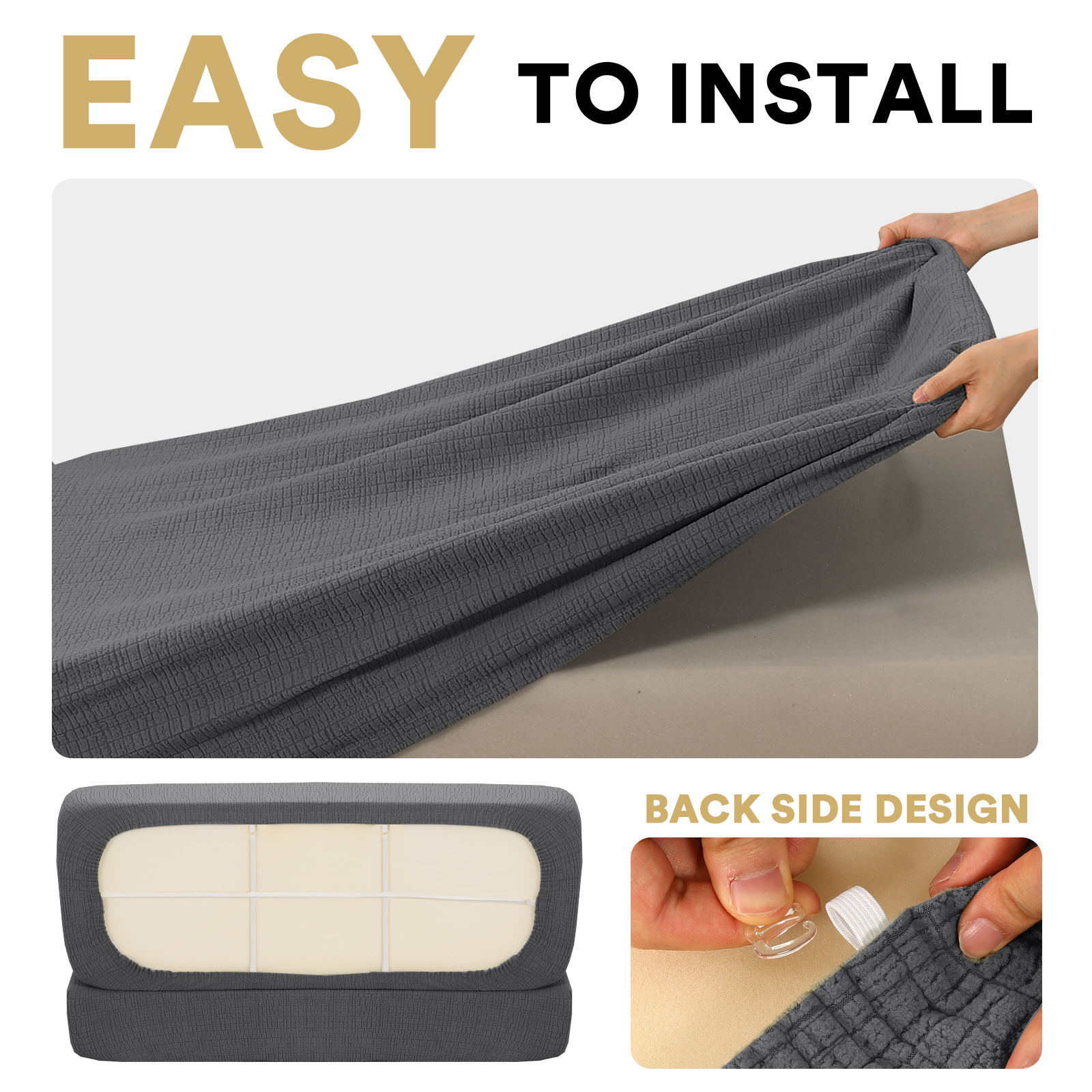 Solid color corn kernel waterproof caravan cover car seat card holder dustproof cushion cover elastic seat cover set