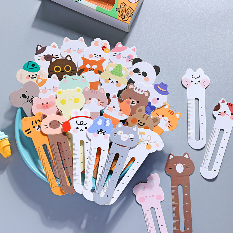 Cute, simple, creative bookmarks, rulers, boxed niche cartoon animals, good-looking students, paper stationery gifts