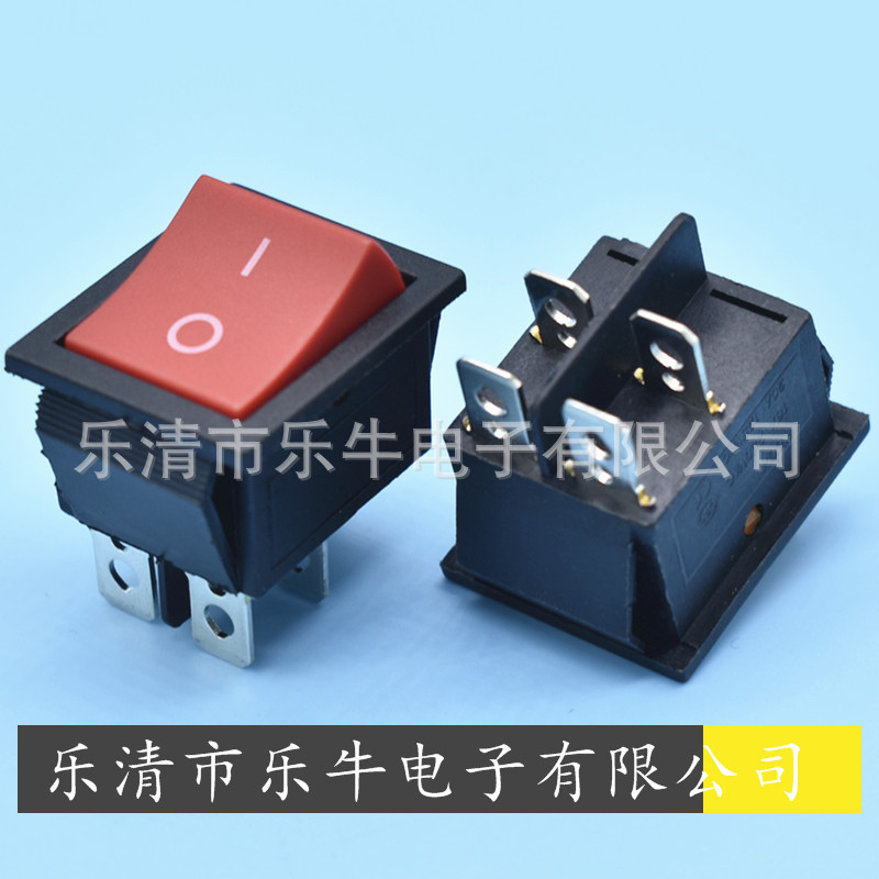 船型开关 KCD4 4脚红色翘板开关 16A红色电源开关 大电流电器开关