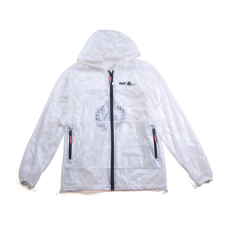 Customized Pvc Zipper Short Equestrian Jacket European Standard Eco-Friendly Transparent Raincoat Adult Printed Hooded Rain Jacket Customized Pvc Zipper Short Equestrian Jacket European Standard Eco-Friendly Transparent Raincoat Adult Printed Hooded Rain Jacket