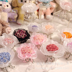 重工の手作りのビーズの筆のレースのバラの手の花は露貝の子供のDIYの装飾のダイヤモンドのアクセサリーの部品をかぶっています。