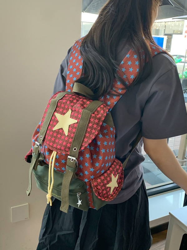 クロスボーダー五芒星の男性と女性のバックパックトレンディなプリントカジュアル大容量新しいコンピュータスクールバッグ旅行バックパック 1|undefined