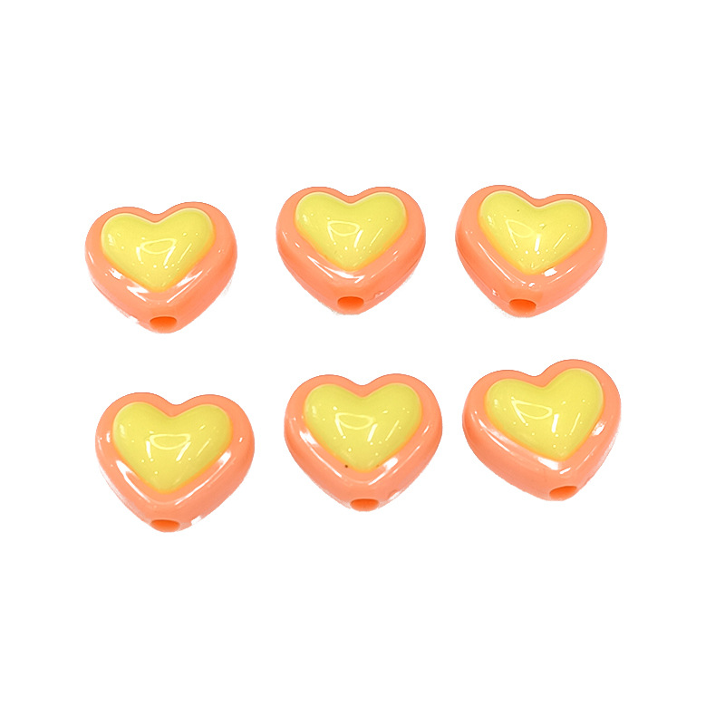 Cuentas sueltas de empalme amor de 16x18mm, color sólido, para perforación DIY, accesorios para pulseras, collares, cadenas de teléfono móvil y cabello.