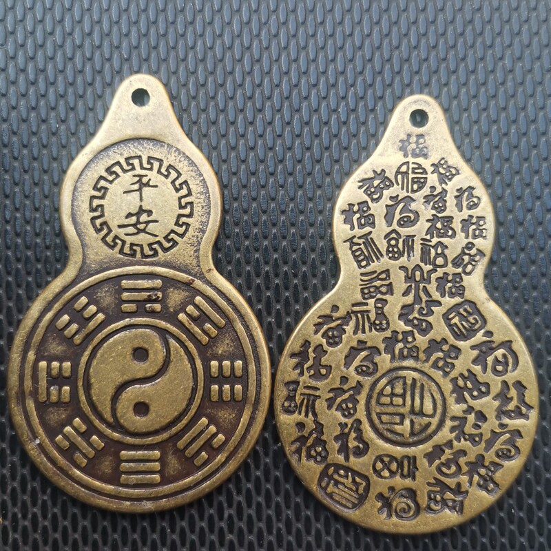 Long 5.8cm Peace and Blessing Auspicious Words花钱葫芦铜钱挂钱 Long 5.8cm Peace and Blessing Auspicious Words花钱葫芦铜钱挂钱