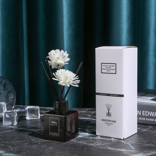 Small Square Aromatherapy Diffuser, Household Indoor Smokeless Bamboo Charcoal Aromatherapy Set, Bathroom Deodorizer, Dried Flowers, Long-lasting Fresh Air