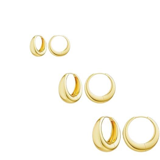 European and American cross-border hot-selling fashion high-end simple geometric ring earrings suit personalized trendy earrings