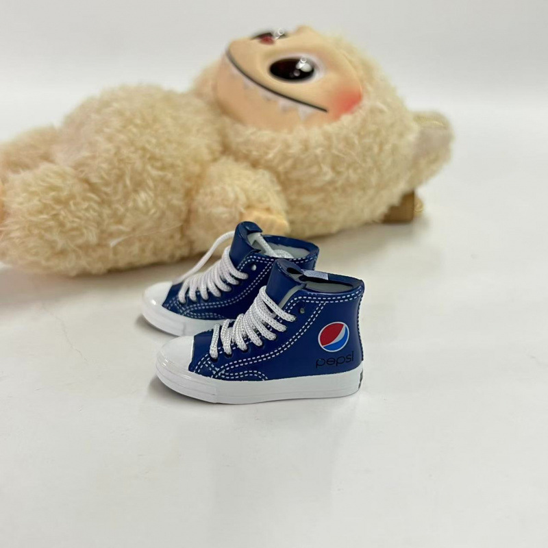 LABUBU Zapatos Rabu Ropa de bebé 17cm felpa vinilo bolso de muñeca colgante para zapatos desnudos caja ciega