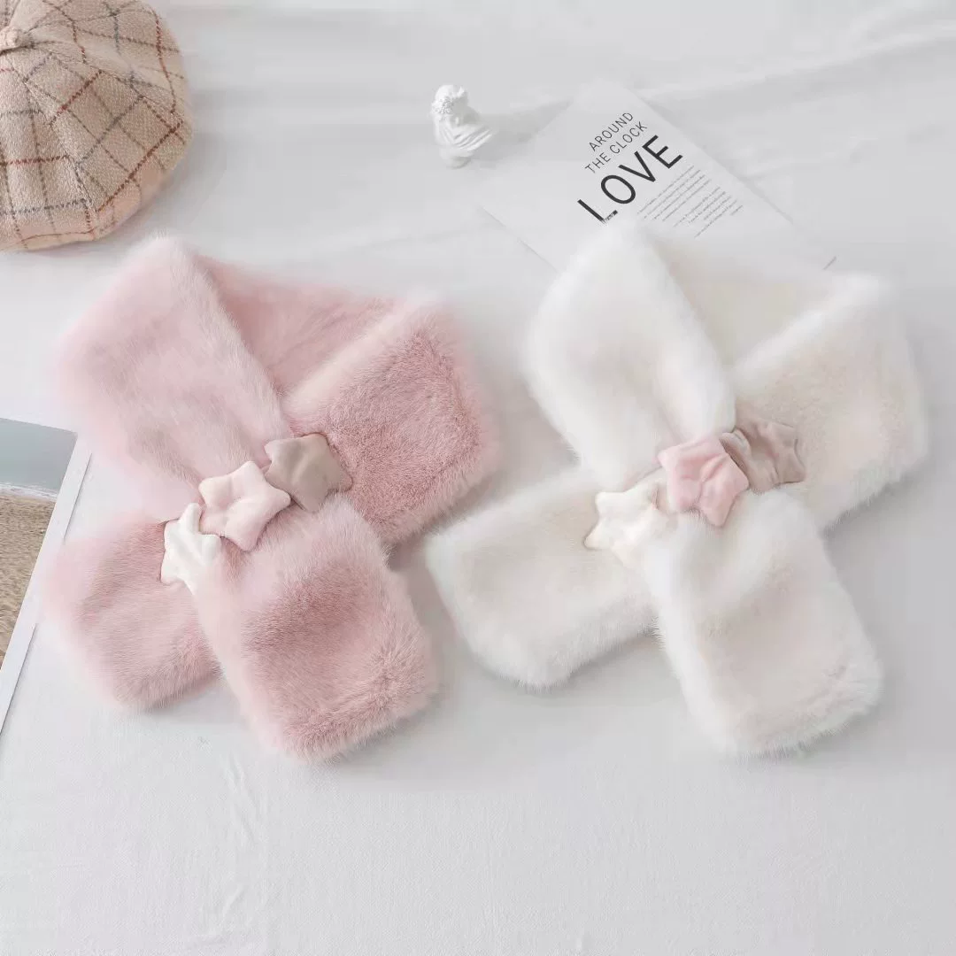 Demi-season cute keep warm brand scarf, increased thickness