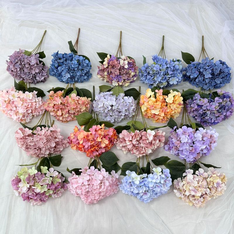 5頭の秋色のイギリス式のアジサイの結婚祝いの道は花の材料の講堂のデパートの花の壁の布の景の家の偽の花の置物を飾ります。|undefined