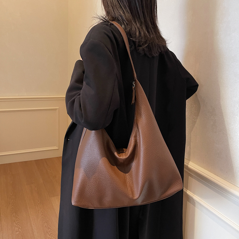 Casual de cuero suave de gran capacidad bolso de brazo para mujeres 2024 nueva textura versátil bolso de hombro de alta calidad bolso de viaje de trabajo