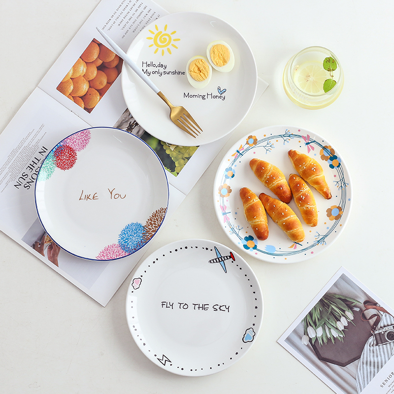 Ceramic Plates Creative Western-Style Plates Trendy Instagram Dishes Home-Use Cake Dessert Plates Steak Plates Breakfast Plates Ceramic Plates Creative Western-Style Plates Trendy Instagram Dishes Home-Use Cake Dessert Plates Steak Plates Breakfast Plates