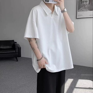 山力达迪麦穗纹短袖Polo衫男士高级夏季潮牌薄款体恤美式潮流宽松