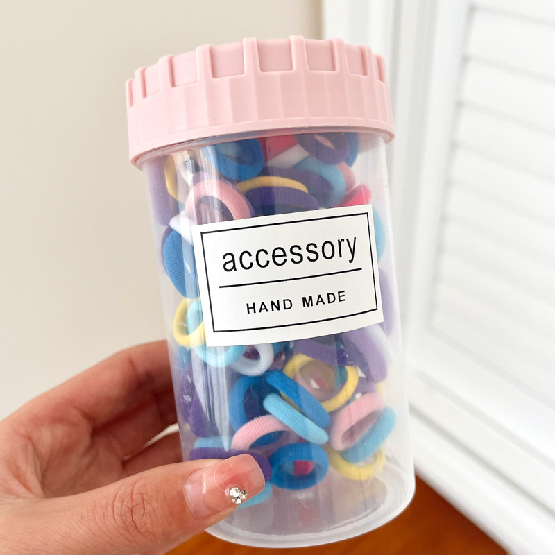 Banda de goma de color caramelo para niños cuerda para el cabello banda para el cabello cuerda para el cabello para bebés no lastima el cabello de aspecto alto lazo Cola de Caballo accesorios para el cabello lazo Anillo para el cabello