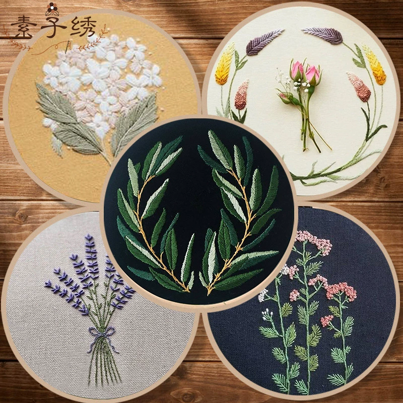 Новый набор материалов для вышивания в европейском стиле для начинающих, базовый набор для творчества из ткани, гирлянда ручной работы, руководство по 3D-вышивке.