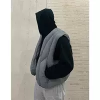 Мужской теплый свободный жилет ANYWEAR с линейным разрезом, осенне-зимний, в стиле деконструкции, из нейлона и хлопка