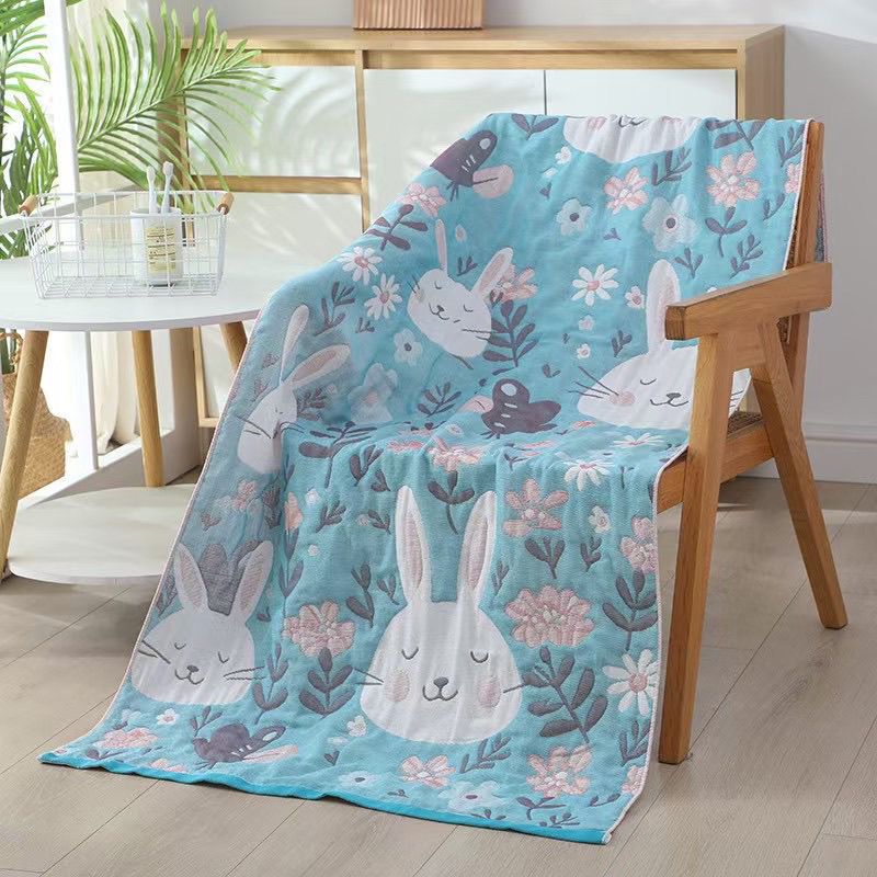 Light Luxury Multi-Layer Gauze Bath Towel for Home Use, Soft, Absorbent, Non-Shedding, Multifunctional Bath Towel, Sofa Towel, Blanket, Wholesale