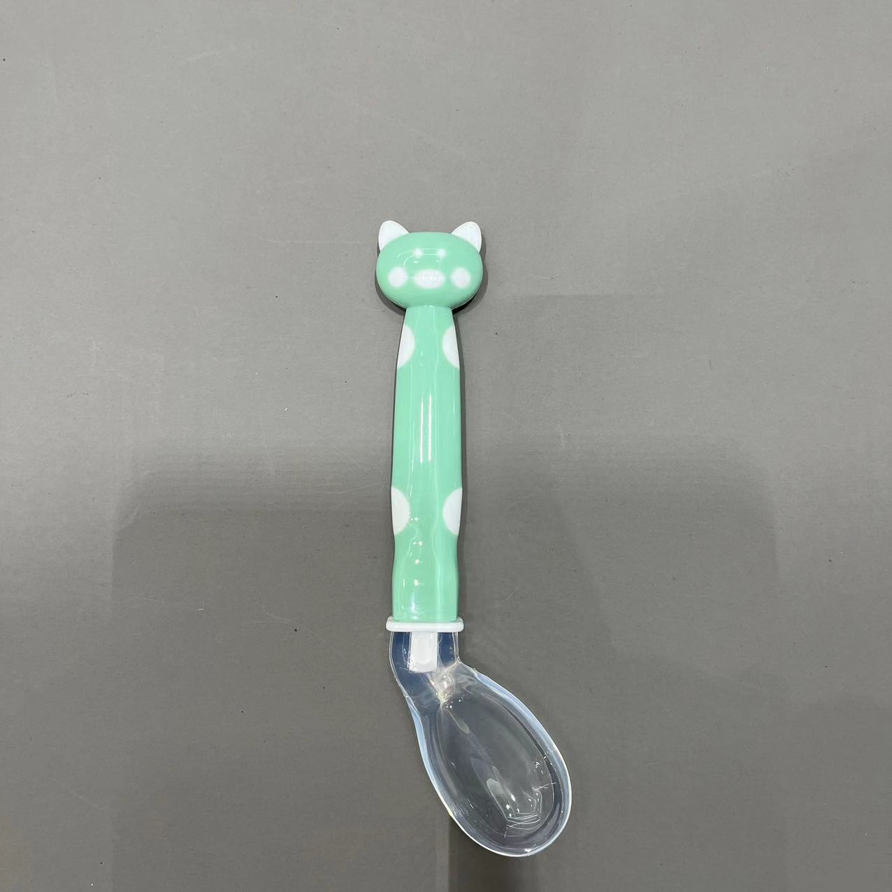 Cuchara de silicona para bebés, vajilla de alimentación para bebés, cuchara suave, cuchara de suplemento alimenticio de dibujos animados, cuchara, cuchara, cuchara doblada