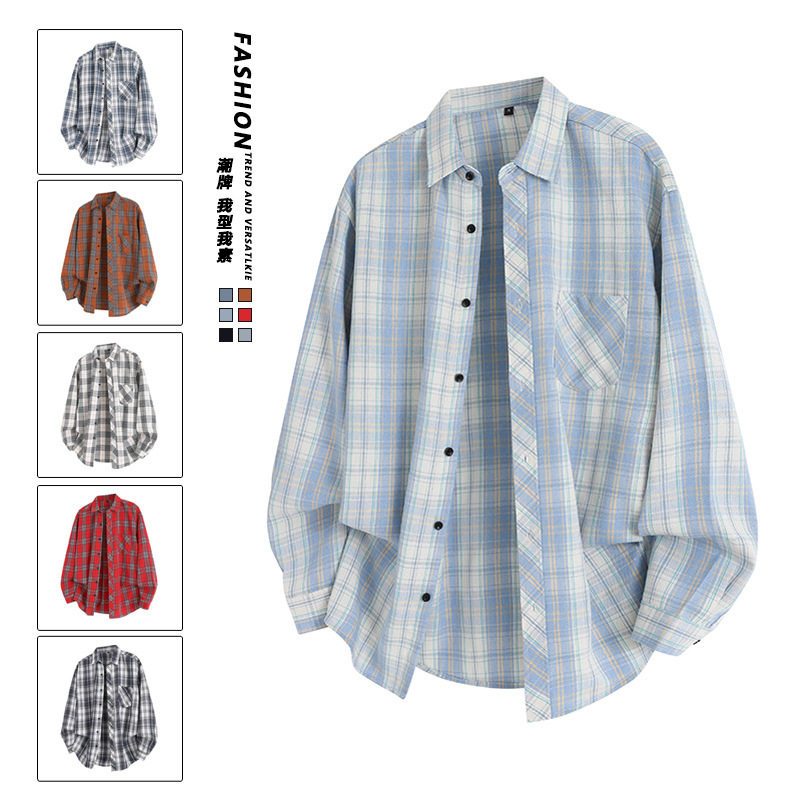 2025 Spring and Autumn New Style Plaid Shirt for Men