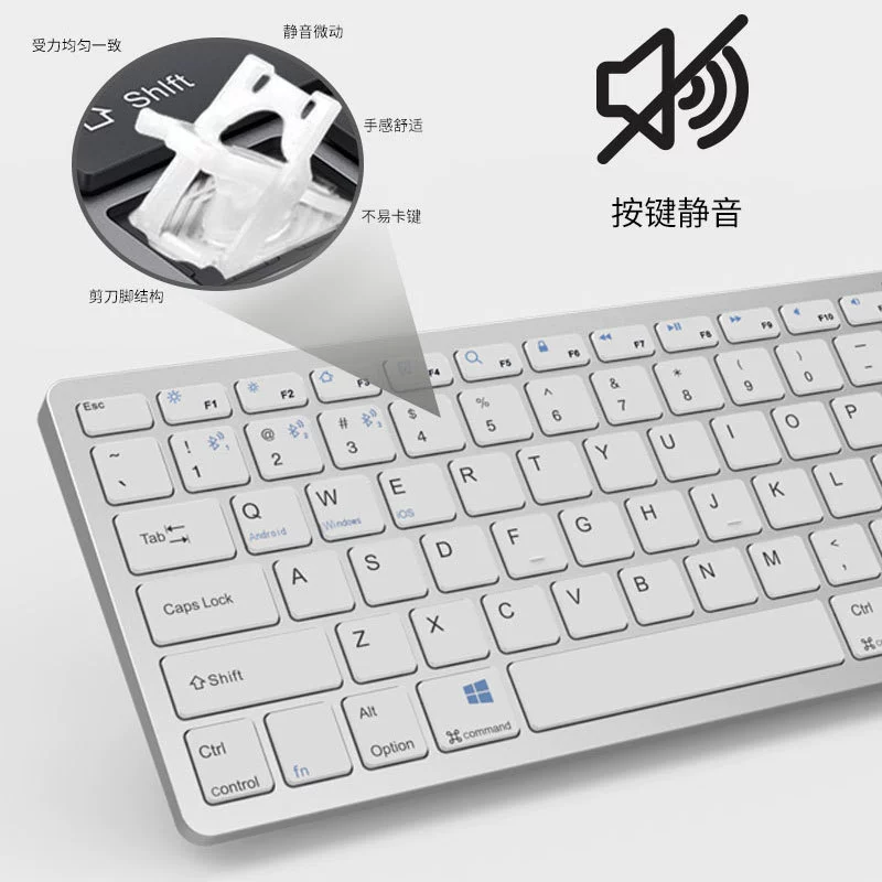 Wireless keyboard for office, mouse, light and thin mute set, bluetooth