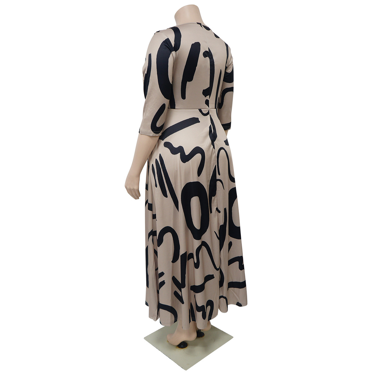 Regular Dress Retro Vacation Round Neck Printing Straps Nine Points Sleeve Printing Maxi Long Dress Daily Street display picture 5