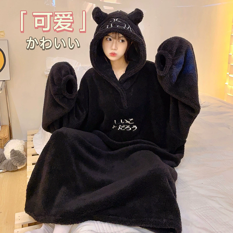 Осенняя и зимняя комбинезон плюс бархатная пижама для мужчин и женщин.