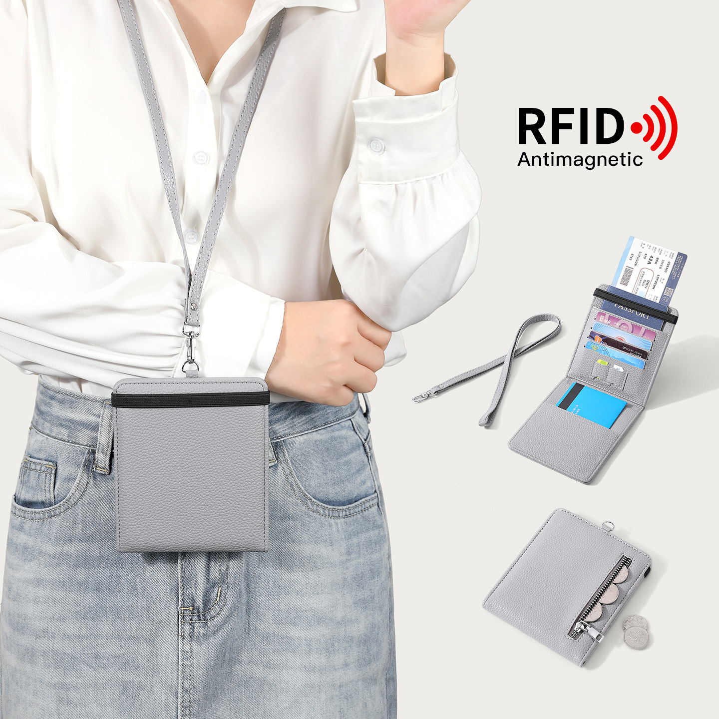 2025 nuevo cuello multifuncional bolso de cambio bolso de tarjetas de estilo japonés lindo bolso de tarjetas múltiples bolso de certificados de doble plegable