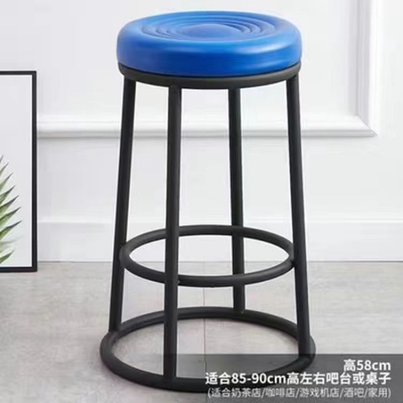 轻奢酒吧椅吧台凳奶茶店商用凳咖啡厅高脚凳前台手机店高凳字|undefined