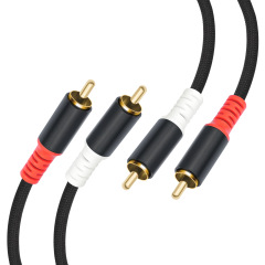 ホットセール金メッキヘッド 2 RCA から 2 RCA オス - オス デュアルロータス TV セットトップ ボックス アンプ ミキサー オーディオ ケーブル