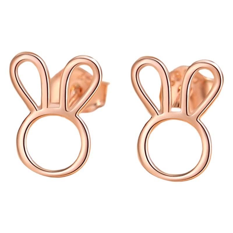Pendientes de plata 925 conejito simple nicho pendientes de plata simple de alto grado del hueso del oído del perno prisionero lindo 925 pendientes al por mayor