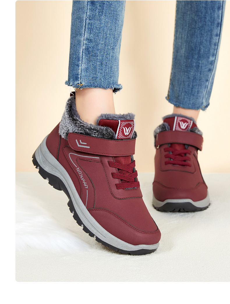 Frau Sport Streifen Runder Zeh Baumwollschuhe display picture 4