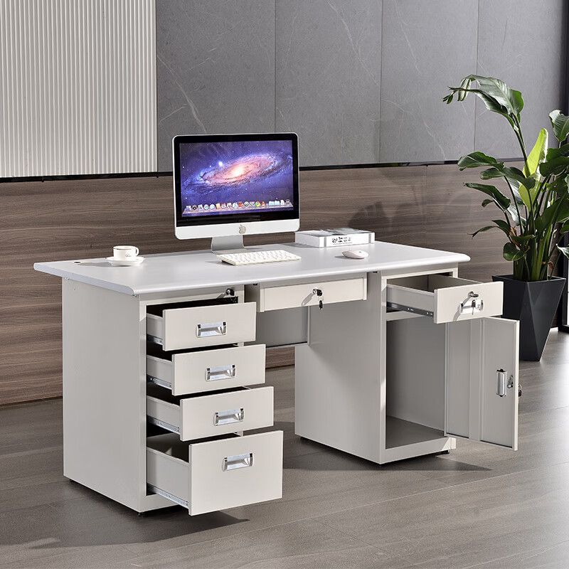 Mesa de computadora de escritorio de acero grueso de 1.2m mesa de cajón de una persona mesa médica de diagnóstico con bloqueo