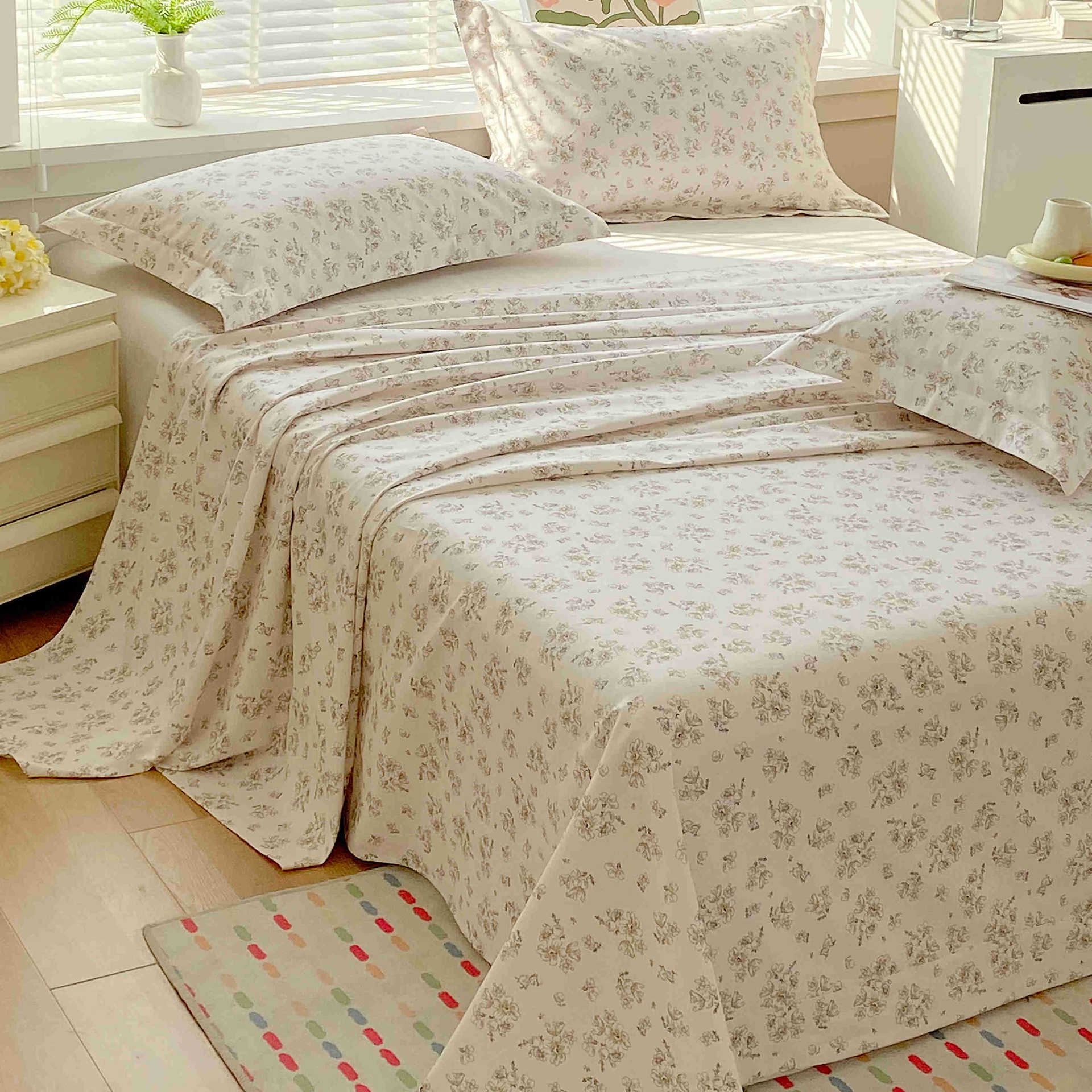 Sábanas de tela gruesa vieja de verano, dormitorio de estudiantes de una sola pieza, funda de cama individual, funda de almohada individual, juego de tres piezas, nuevo estilo 2025