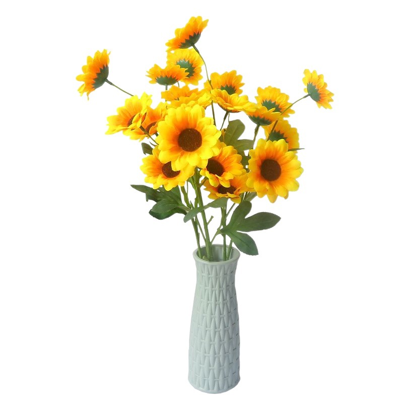 Pantalla fotográfica flor artificial al por mayor todo tipo de flores de seda de girasol de simulación accesorios de fotografía girasol de simulación flor de baile