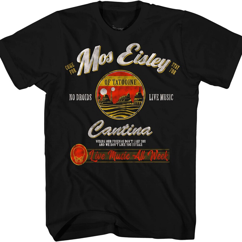 Mos Eisley Bar Tatooine Men's Adult Graphic T-Shirt High-Quality O-Neck Short Sleeve 100% Cotton T-Shirt Mos Eisley Bar Tatooine Men's Adult Graphic T-Shirt High-Quality O-Neck Short Sleeve 100% Cotton T-Shirt