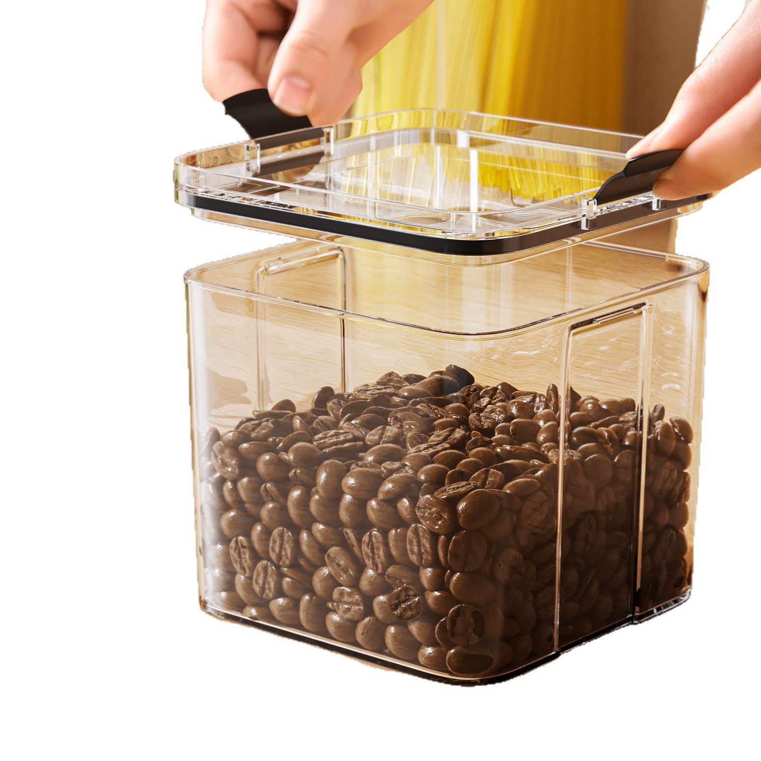 Tanque de sellado PET transparente, cocina, caja de almacenamiento de granos, refrigerios, frutas secas, tanque de almacenamiento de té a prueba de humedad