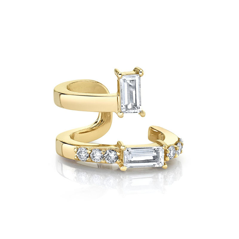 Fashion Geometric Copper Plating Zircon Ear clips 1 Piece